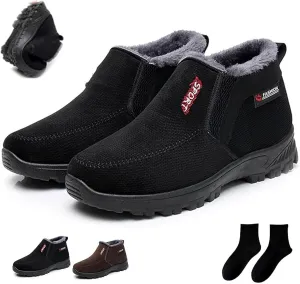 Decalori Shoes,Men's 2025 Winter New Waterproof and Non-Slip Slip-On Warm Cotton Shoes Correction Ankle Support Wide Toe Arch Support Sports Shoes
