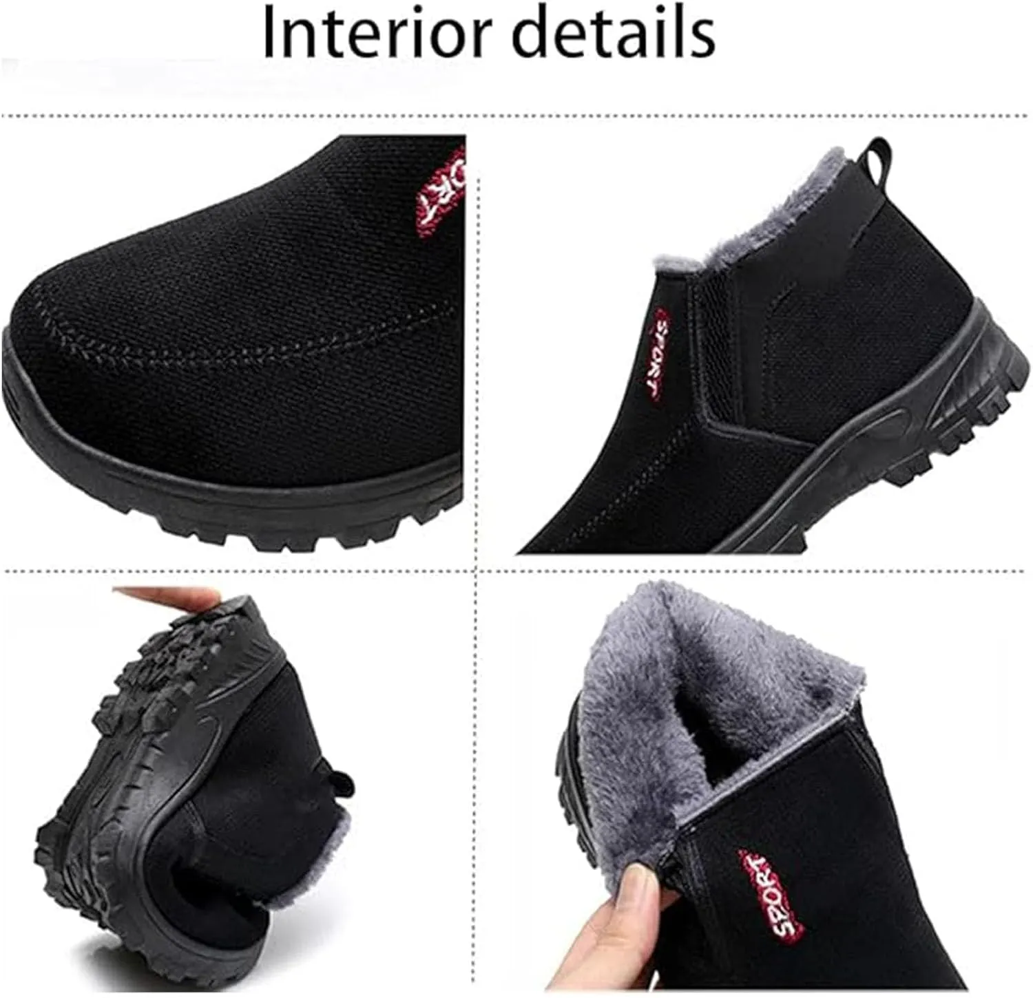 Decalori Shoes,Men's 2025 Winter New Waterproof and Non-Slip Slip-On Warm Cotton Shoes Correction Ankle Support Wide Toe Arch Support Sports Shoes