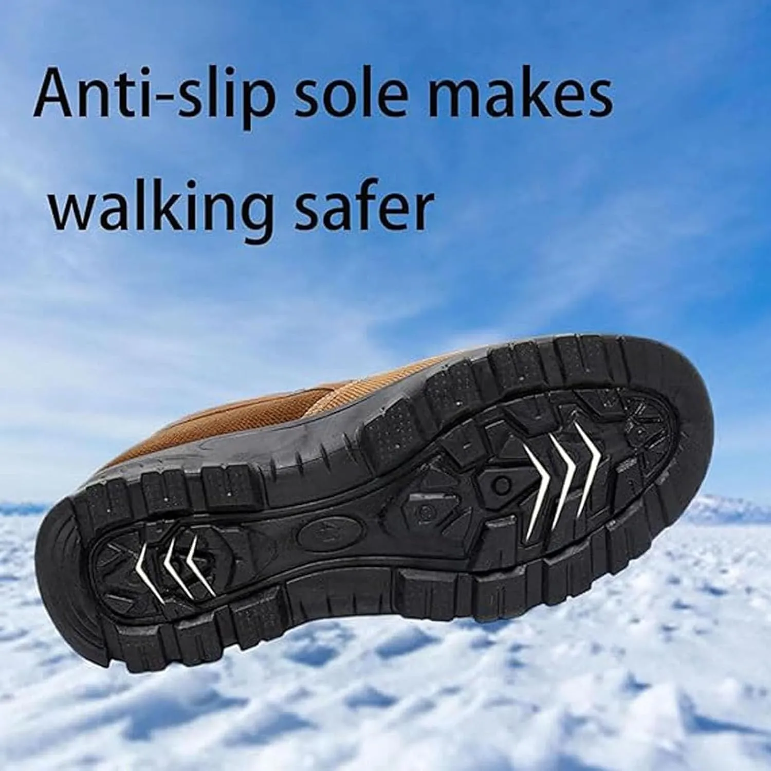 Decalori Shoes,Men's 2025 Winter New Waterproof and Non-Slip Slip-On Warm Cotton Shoes Correction Ankle Support Wide Toe Arch Support Sports Shoes