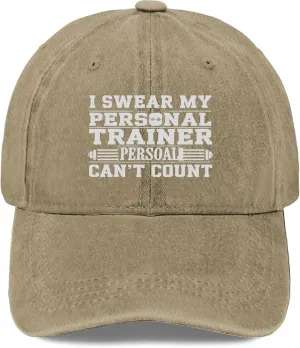 I Swears My Personal Trainers Can’t Count Womens Hat Hiking Hat for Women's Breathable Cap Sun Visor Hat